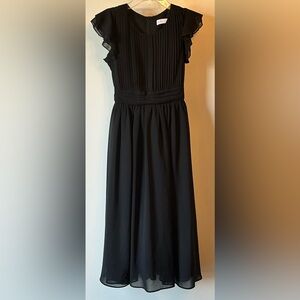NWOT Girls Happy Rose  Black Flutter Sleeve  Dress